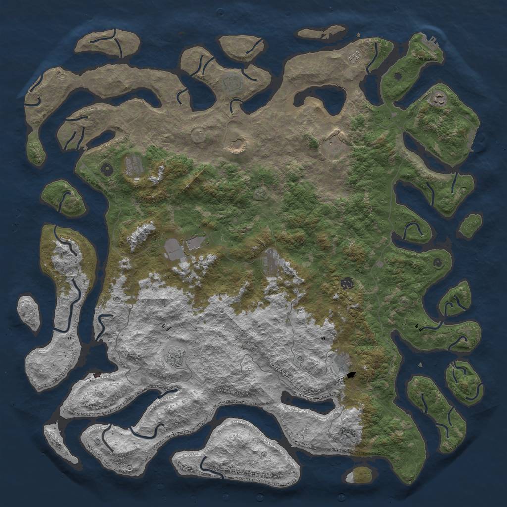 Rust Map: Procedural Map, Size: 5998, Seed: 2147483647, 16 Monuments