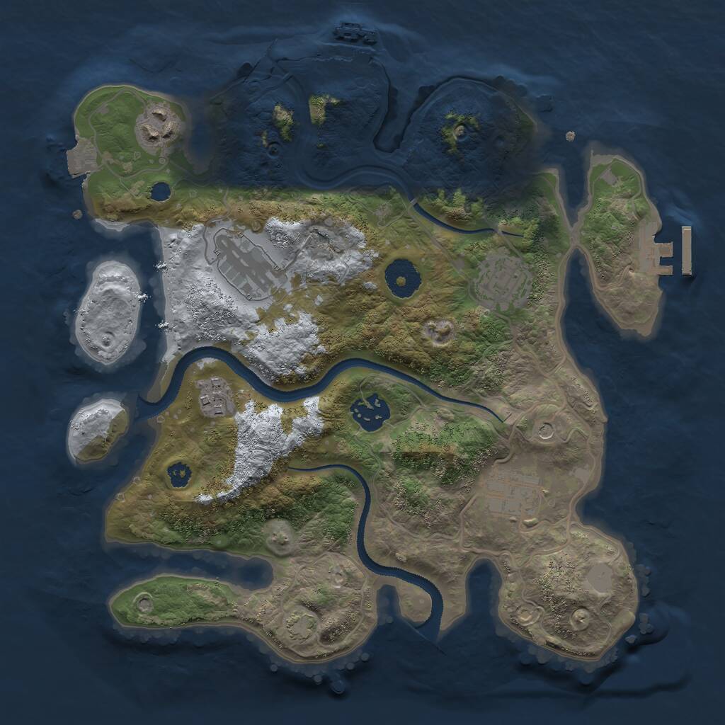 Rust Map: Procedural Map, Size: 3000, Seed: 1354, 11 Monuments