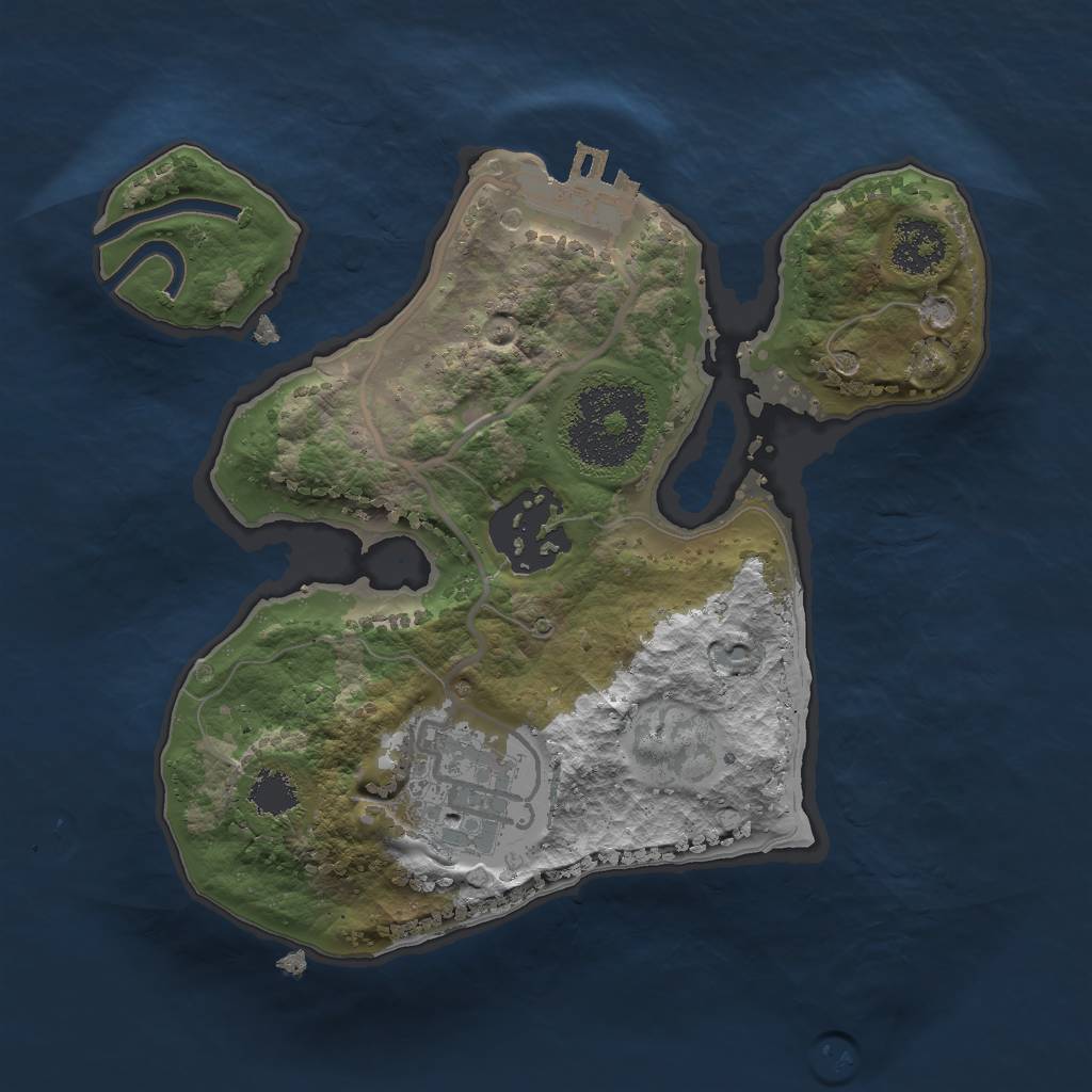 Rust Map: Procedural Map, Size: 2000, Seed: 1700686965, 5 Monuments