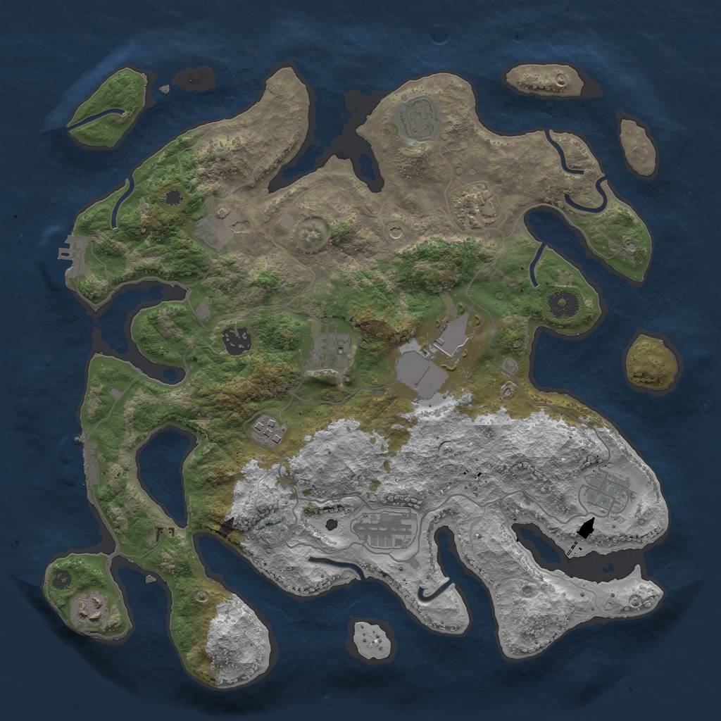 Rust Map: Procedural Map, Size: 3750, Seed: 1983788311, 15 Monuments