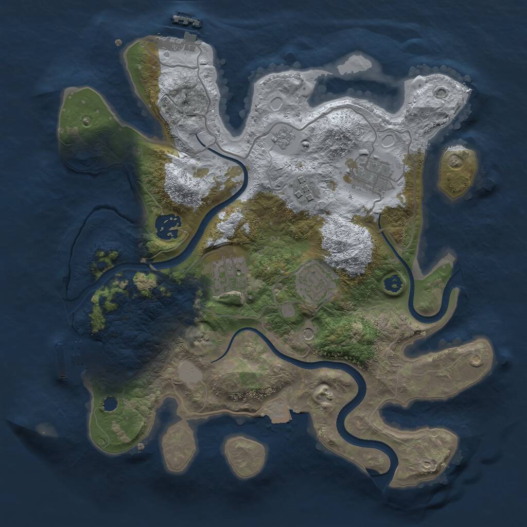 Rust Map: Procedural Map, Size: 3000, Seed: 236795, 10 Monuments