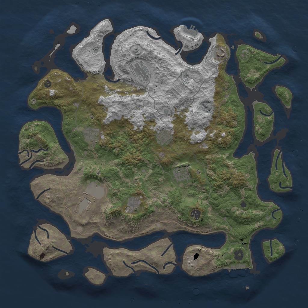 Rust Map: Procedural Map, Size: 4500, Seed: 759959, 14 Monuments