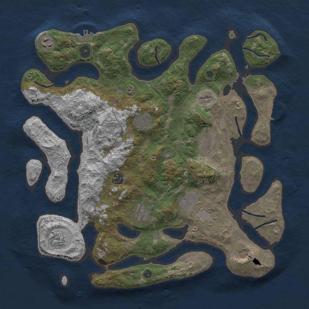 Rust Map: Procedural Map, Size: 4000, Seed: 2155453, 14 Monuments