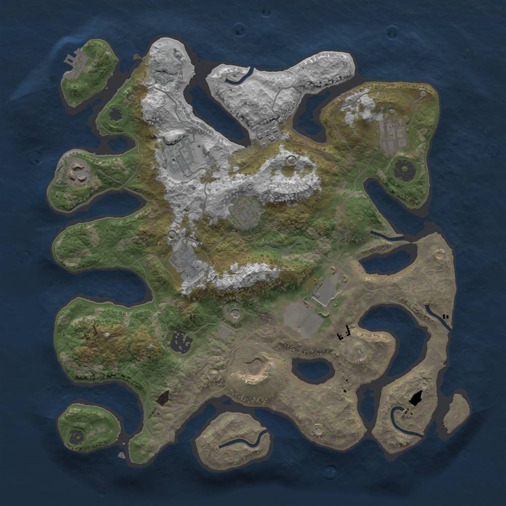 Rust Map: Procedural Map, Size: 3500, Seed: 1831259530, 13 Monuments