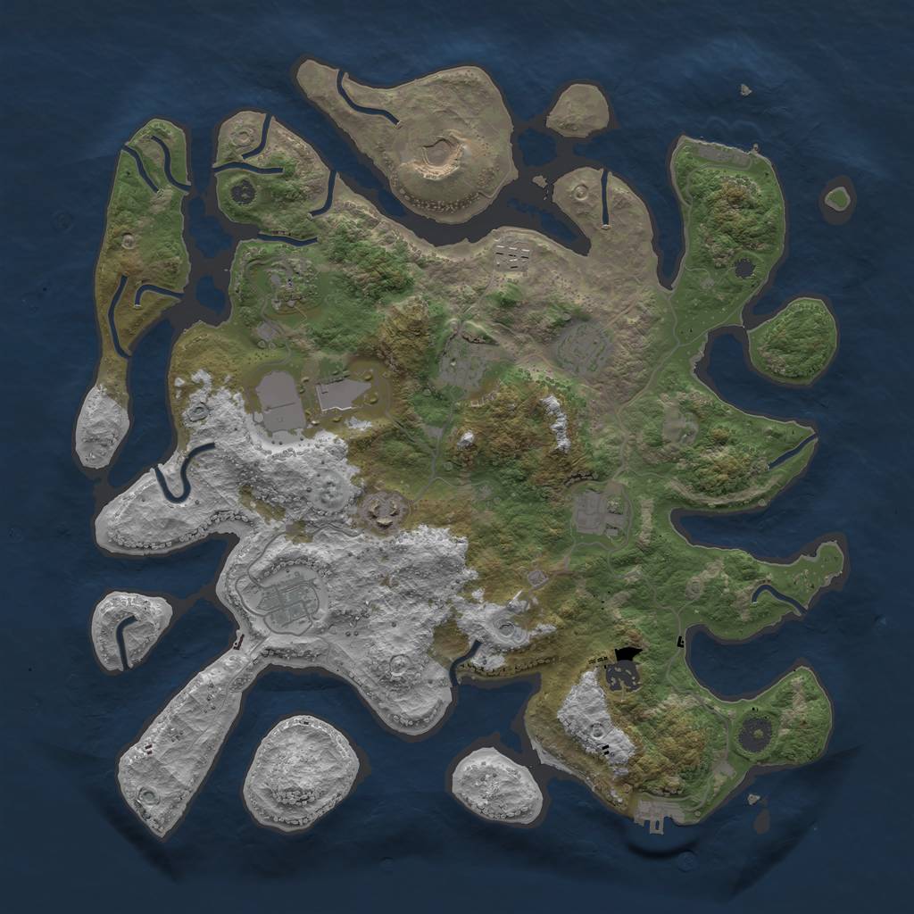 Rust Map: Procedural Map, Size: 3997, Seed: 112233, 15 Monuments