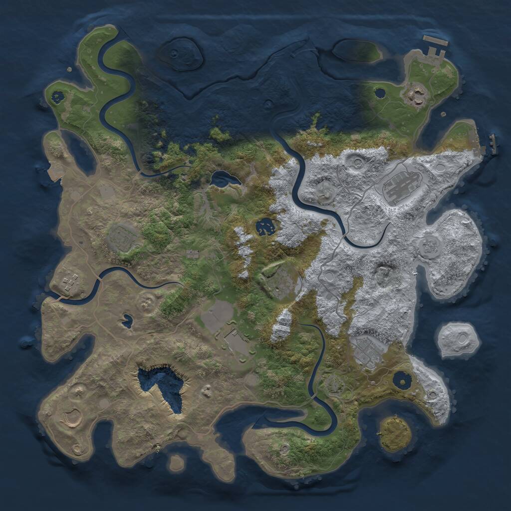Rust Map: Procedural Map, Size: 4096, Seed: 9811, 15 Monuments