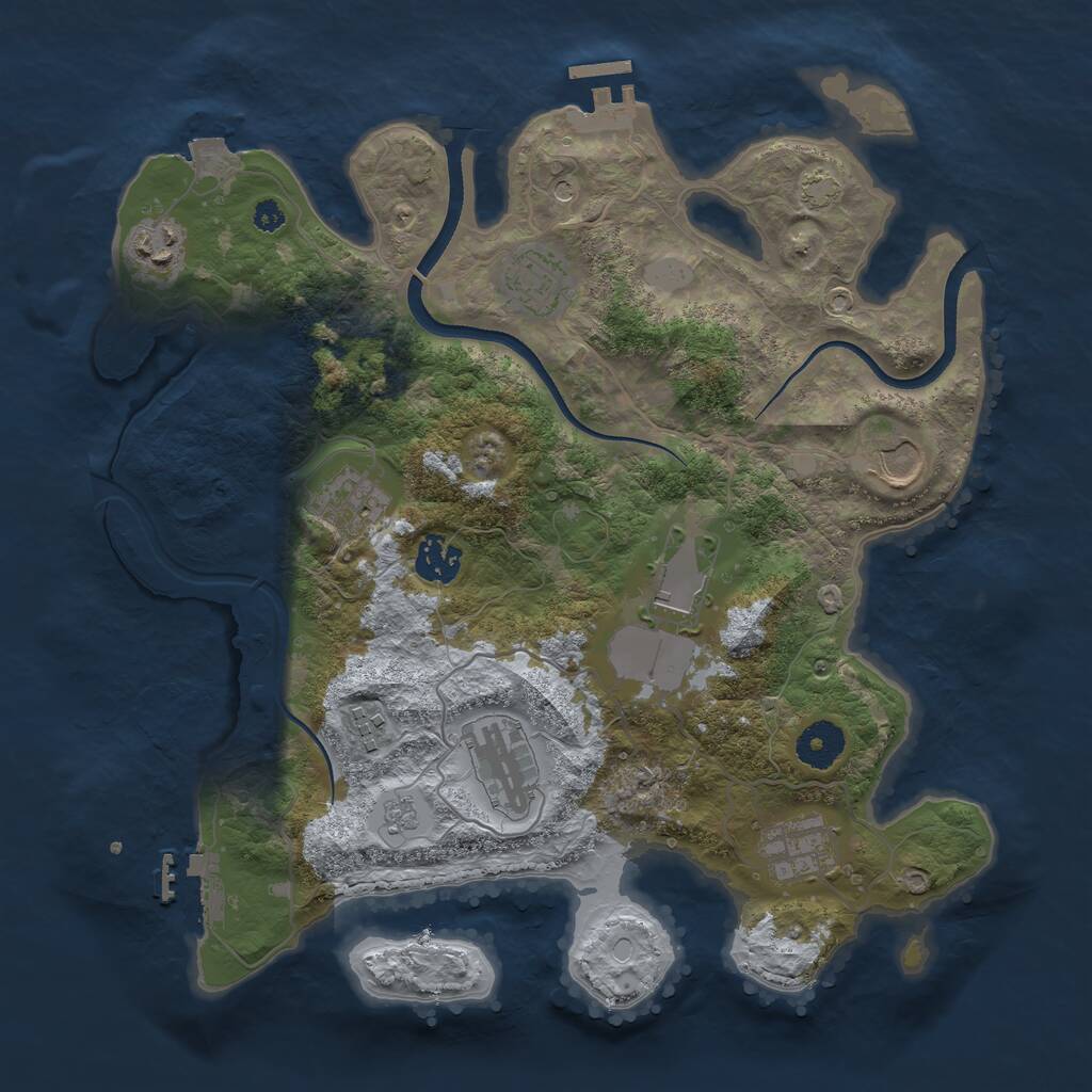 Rust Map: Procedural Map, Size: 3500, Seed: 321814751, 15 Monuments