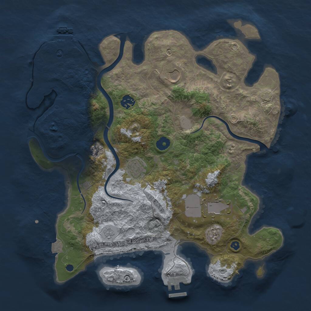 Rust Map: Procedural Map, Size: 3500, Seed: 321814751, 10 Monuments