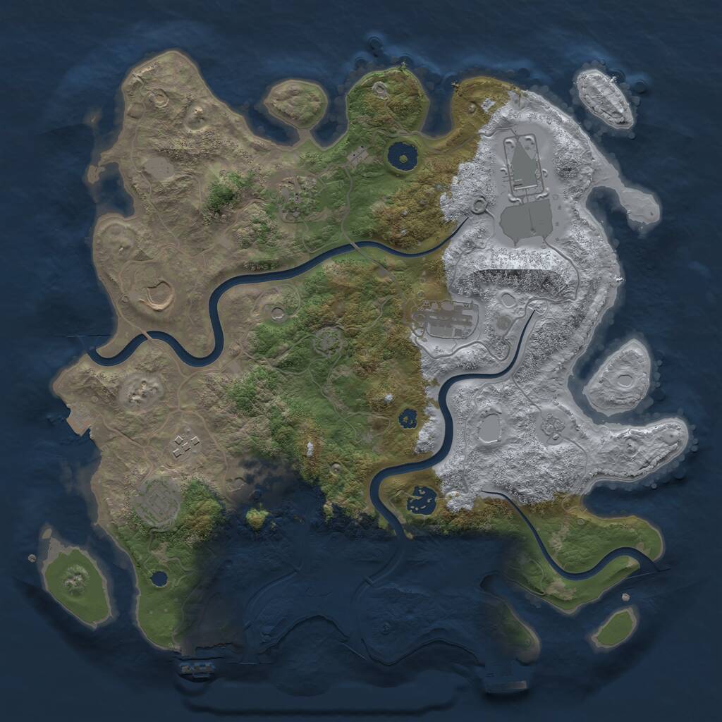 Rust Map: Procedural Map, Size: 3700, Seed: 1576569164, 14 Monuments