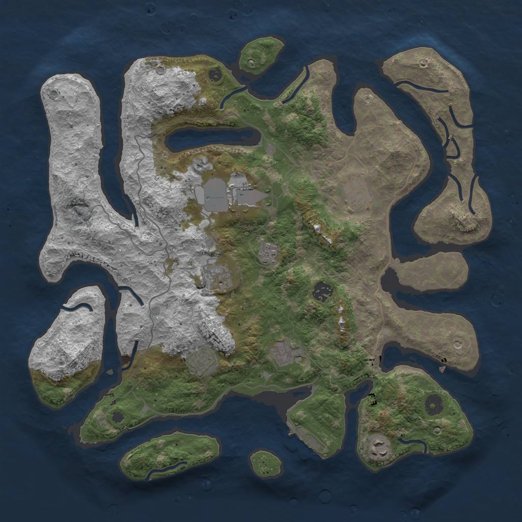 Rust Map: Procedural Map, Size: 4000, Seed: 1510, 12 Monuments