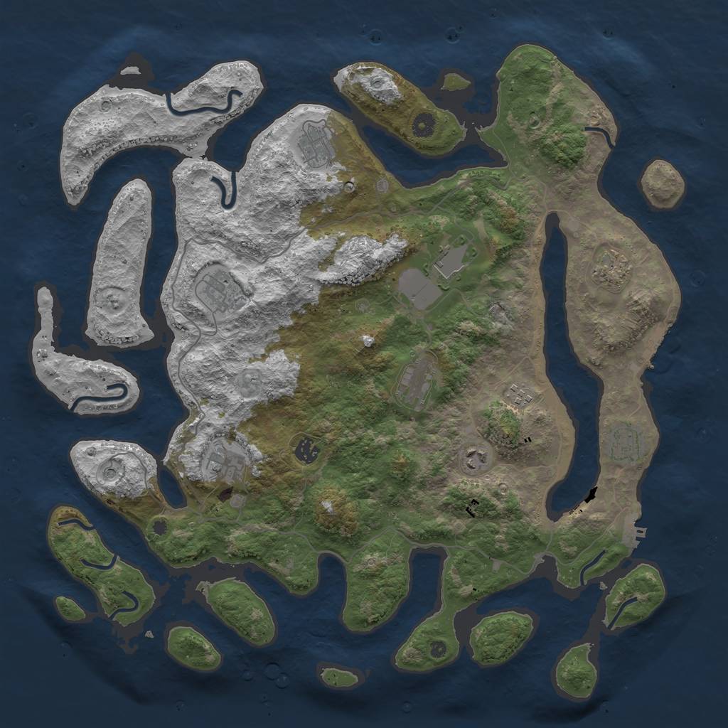 Rust Map: Procedural Map, Size: 4500, Seed: 1945, 15 Monuments