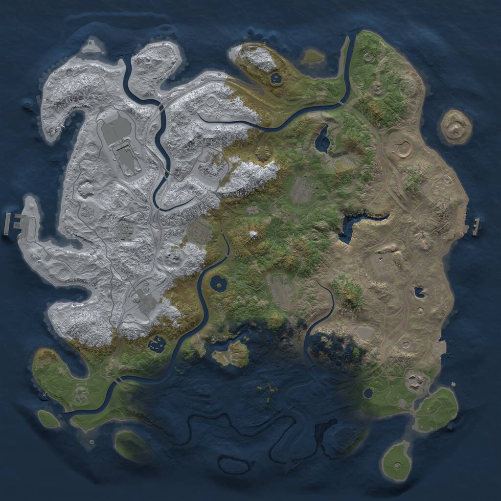 Rust Map: Procedural Map, Size: 4500, Seed: 1945, 17 Monuments