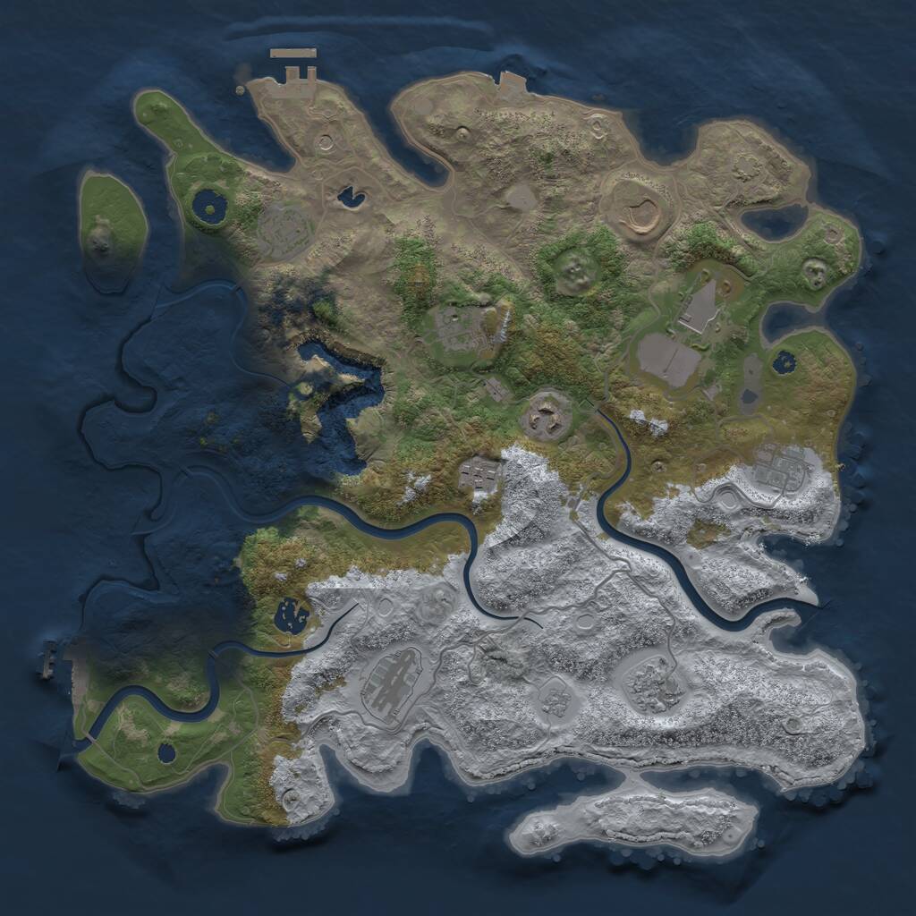 Rust Map: Procedural Map, Size: 4000, Seed: 286298, 16 Monuments