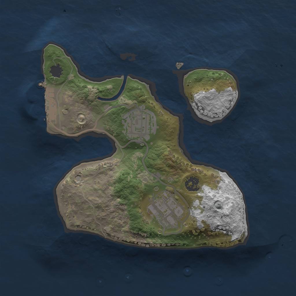 Rust Map: Procedural Map, Size: 2000, Seed: 1729671, 5 Monuments