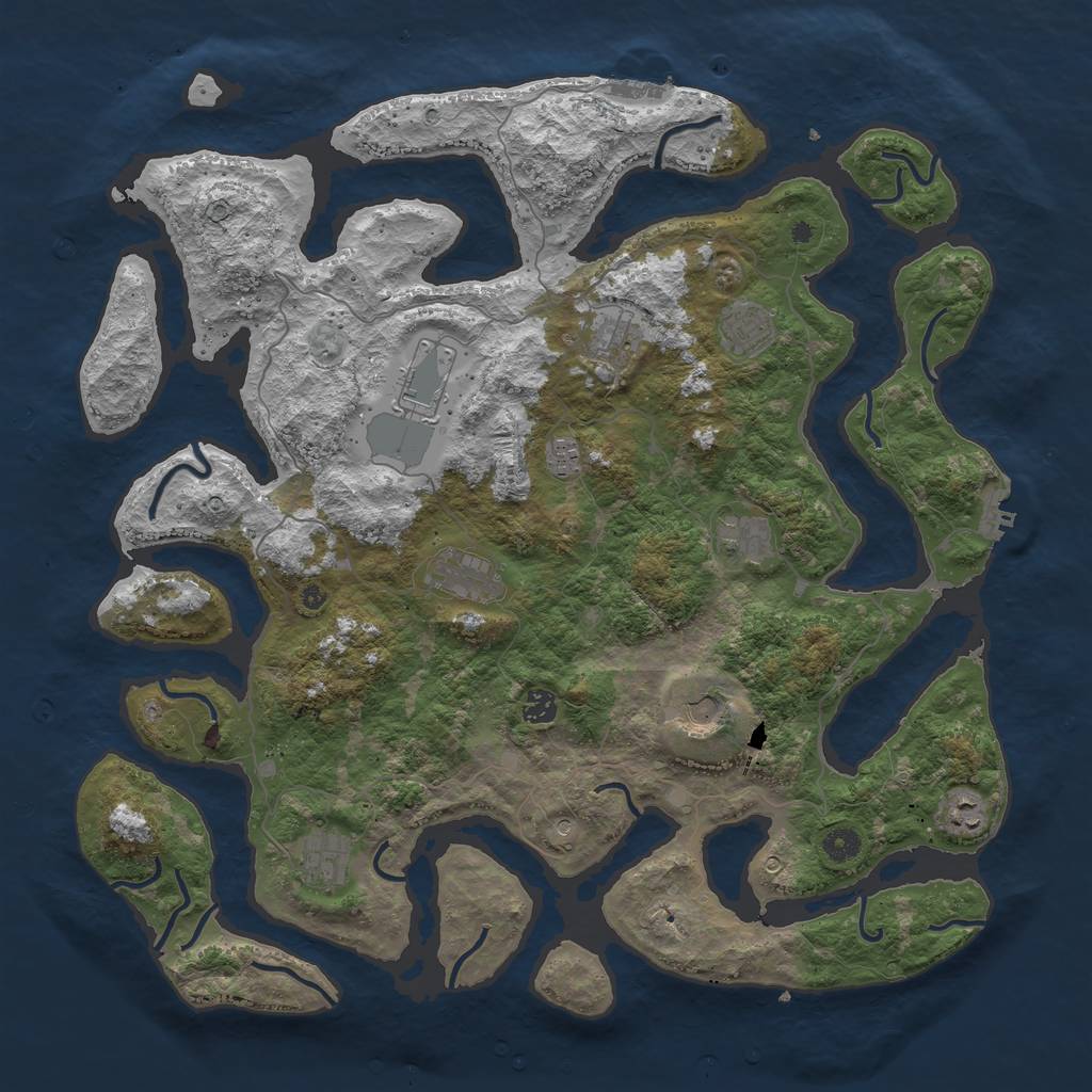 Rust Map: Procedural Map, Size: 4600, Seed: 6753, 15 Monuments