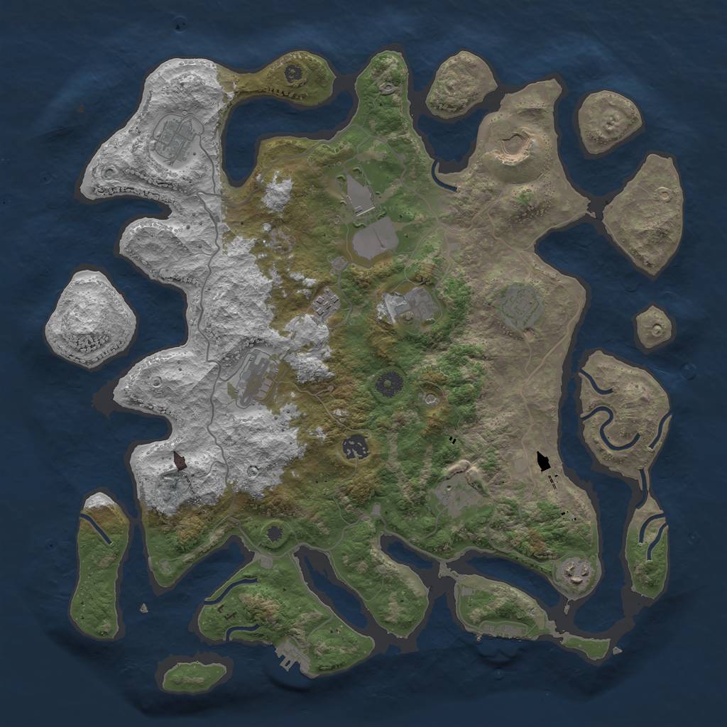 Rust Map: Procedural Map, Size: 4200, Seed: 155123237, 15 Monuments