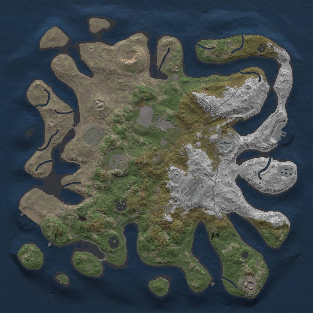 Rust Map: Procedural Map, Size: 4000, Seed: 2003300400, 13 Monuments