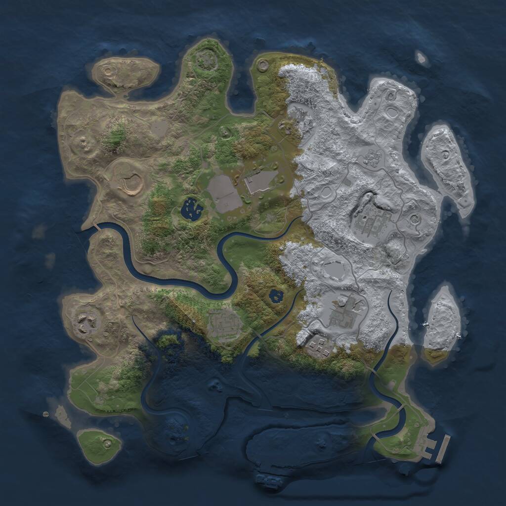 Rust Map: Procedural Map, Size: 3500, Seed: 1542863183, 15 Monuments