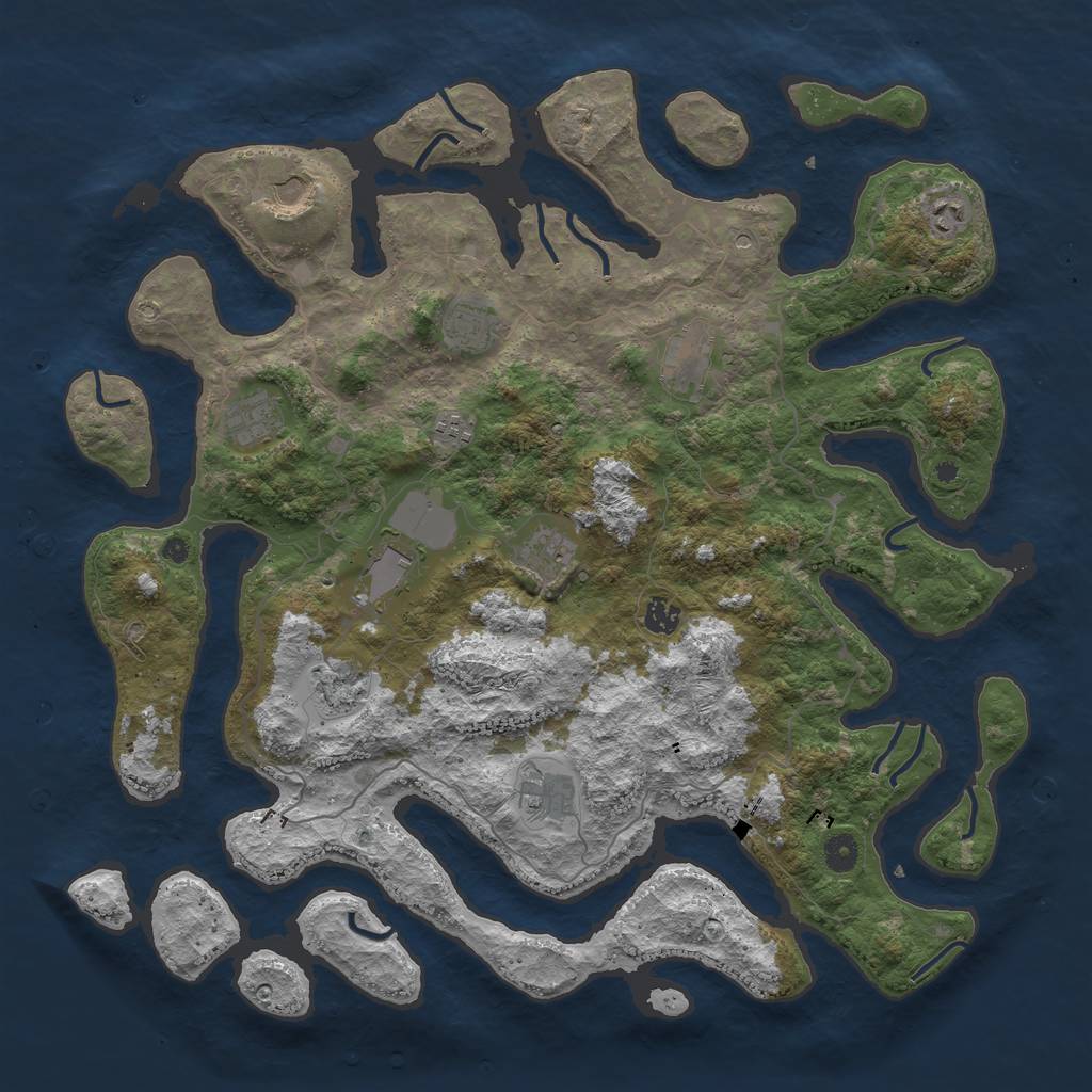 Rust Map: Procedural Map, Size: 4500, Seed: 1856107557, 14 Monuments