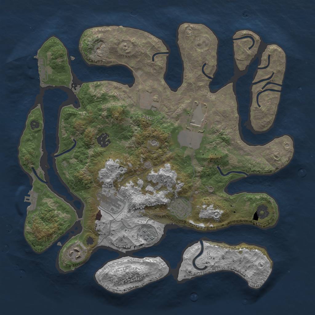 Rust Map: Procedural Map, Size: 3500, Seed: 803, 12 Monuments