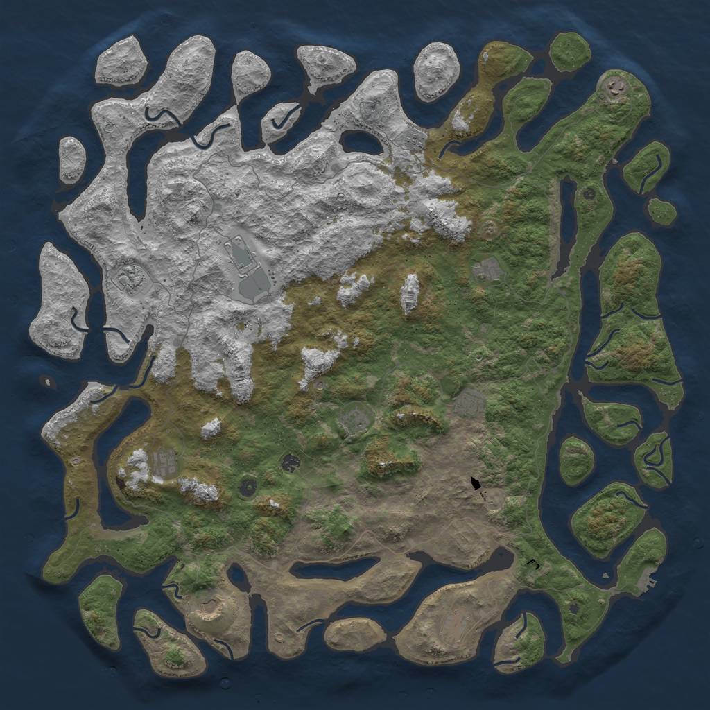 Rust Map: Procedural Map, Size: 6000, Seed: 876530, 15 Monuments