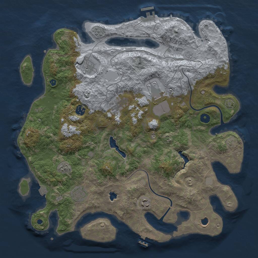 Rust Map: Procedural Map, Size: 4000, Seed: 2031, 14 Monuments