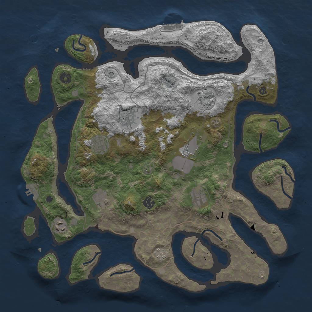 Rust Map: Procedural Map, Size: 4000, Seed: 2031, 14 Monuments