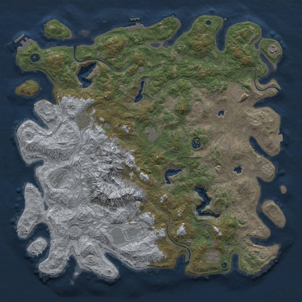 Rust Map: Procedural Map, Size: 5000, Seed: 8032, 15 Monuments