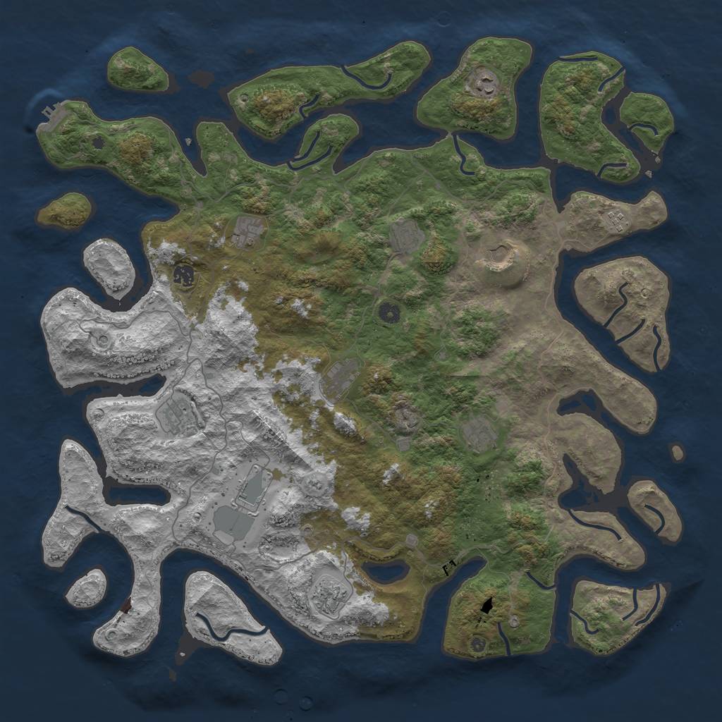 Rust Map: Procedural Map, Size: 5000, Seed: 8032, 15 Monuments