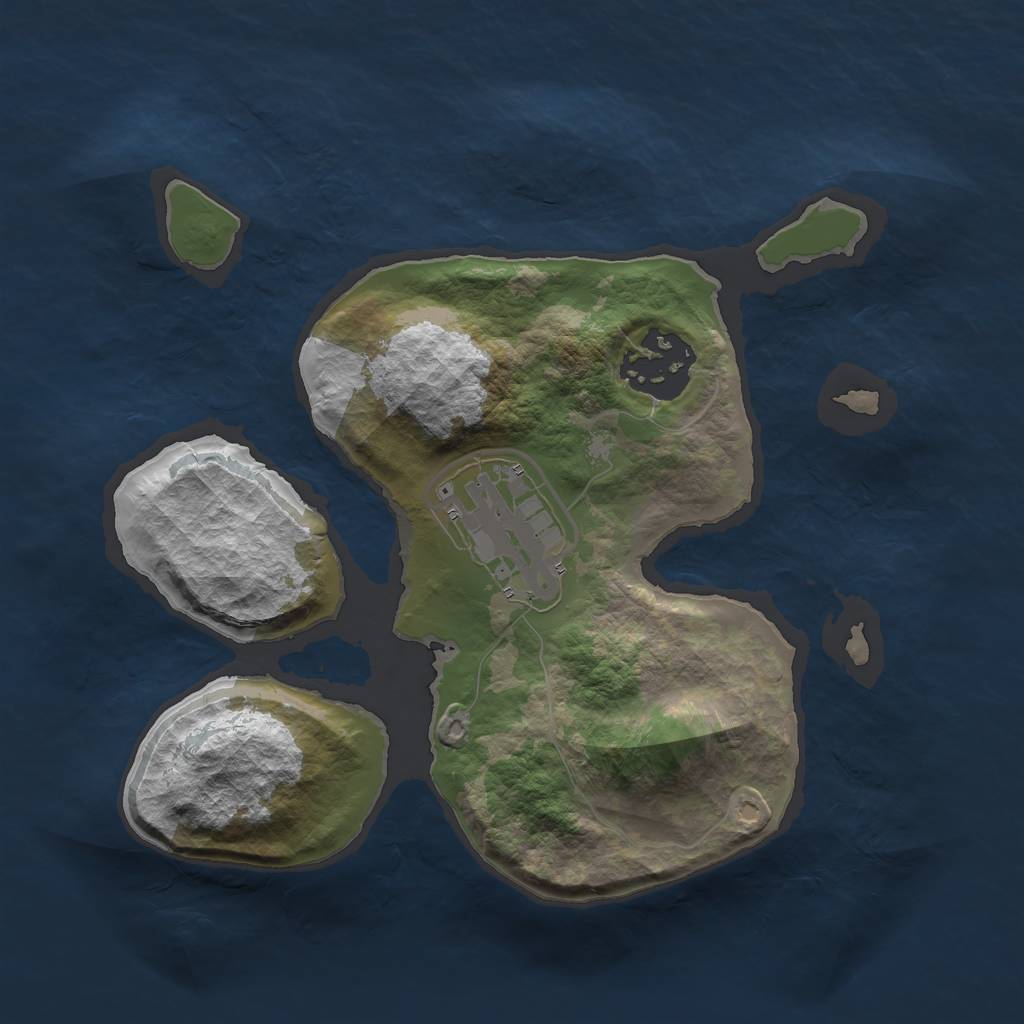 Rust Map: Barren, Size: 2169, Seed: 12345, 4 Monuments