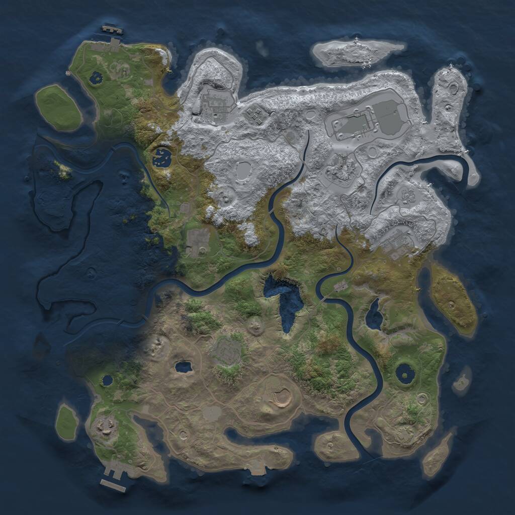 Rust Map: Procedural Map, Size: 4000, Seed: 598182922, 16 Monuments