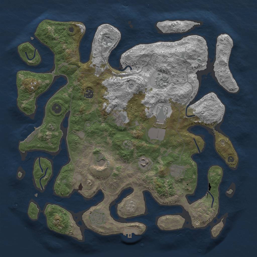 Rust Map: Procedural Map, Size: 4000, Seed: 598182922, 14 Monuments