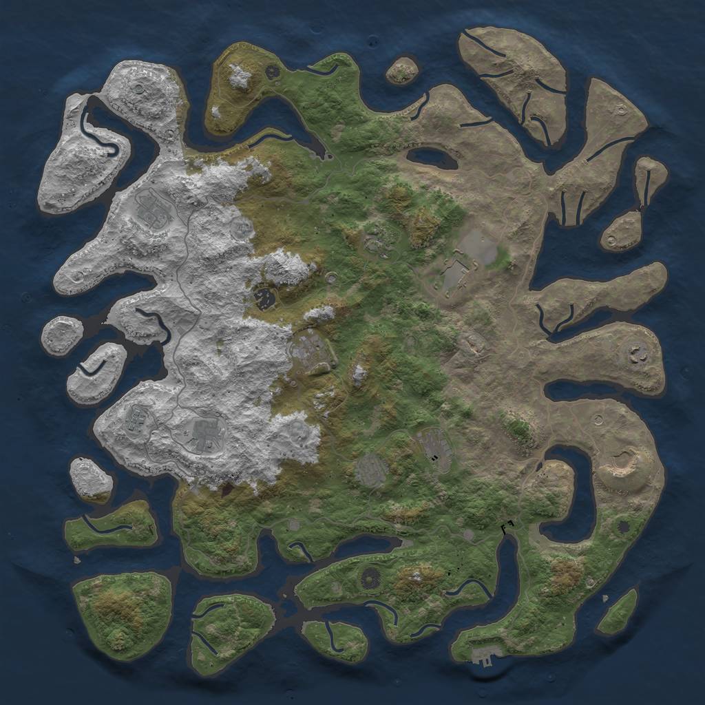 Rust Map: Procedural Map, Size: 5000, Seed: 803803, 15 Monuments