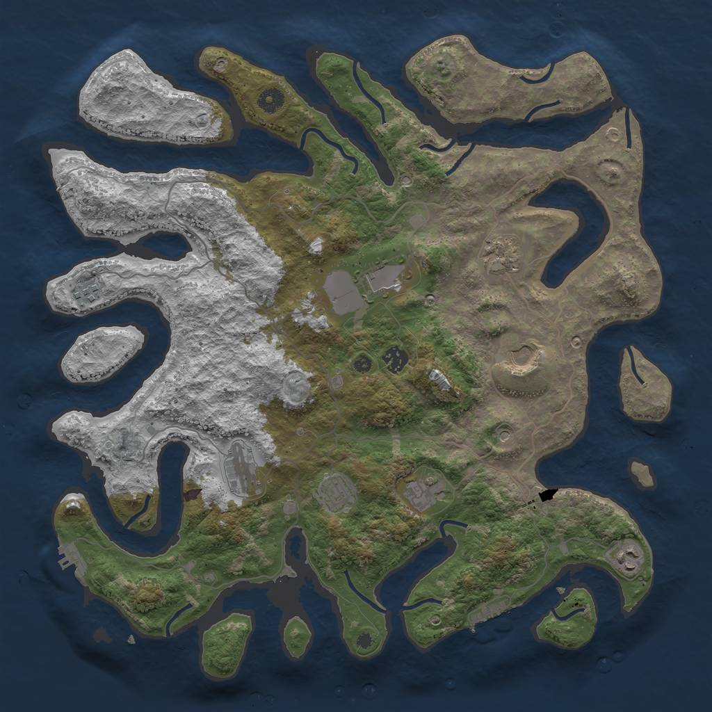 Rust Map: Procedural Map, Size: 4250, Seed: 8942, 14 Monuments