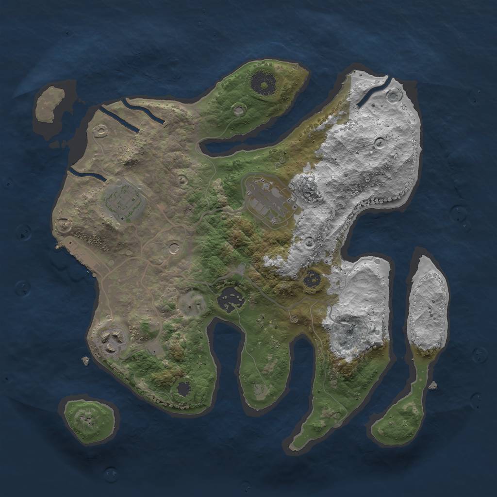 Rust Map: Procedural Map, Size: 3000, Seed: 431427, 8 Monuments