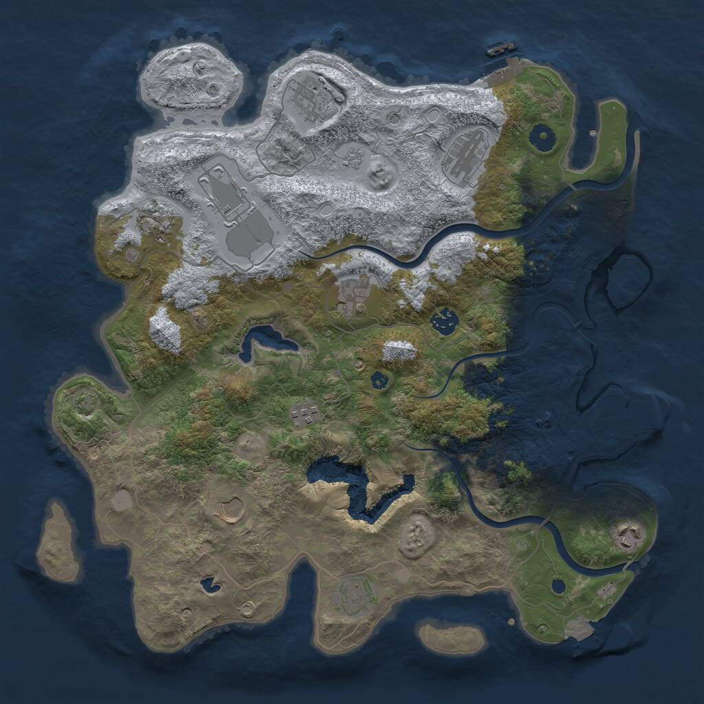 Rust Map: Procedural Map, Size: 4000, Seed: 50421259, 16 Monuments