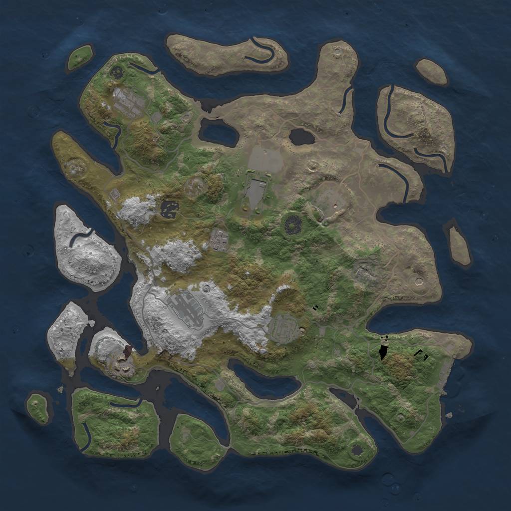 Rust Map: Procedural Map, Size: 4000, Seed: 1545688699, 12 Monuments