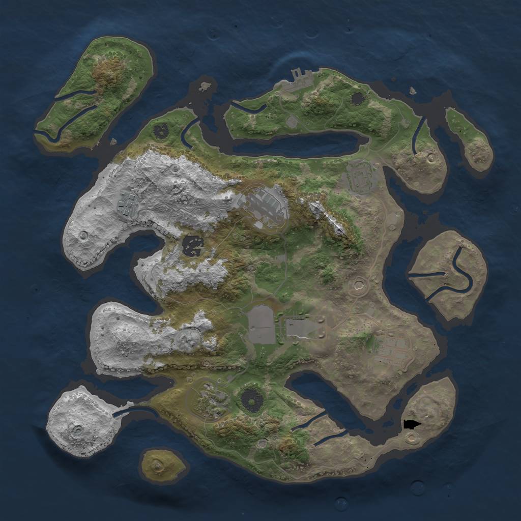 Rust Map: Procedural Map, Size: 3500, Seed: 315179522, 11 Monuments