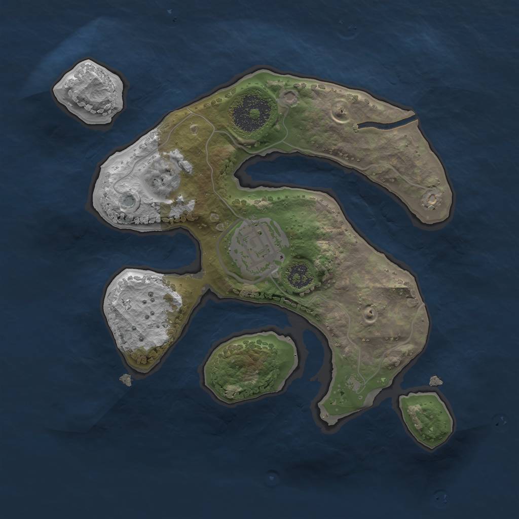 Rust Map: Procedural Map, Size: 2122, Seed: 236347132, 3 Monuments