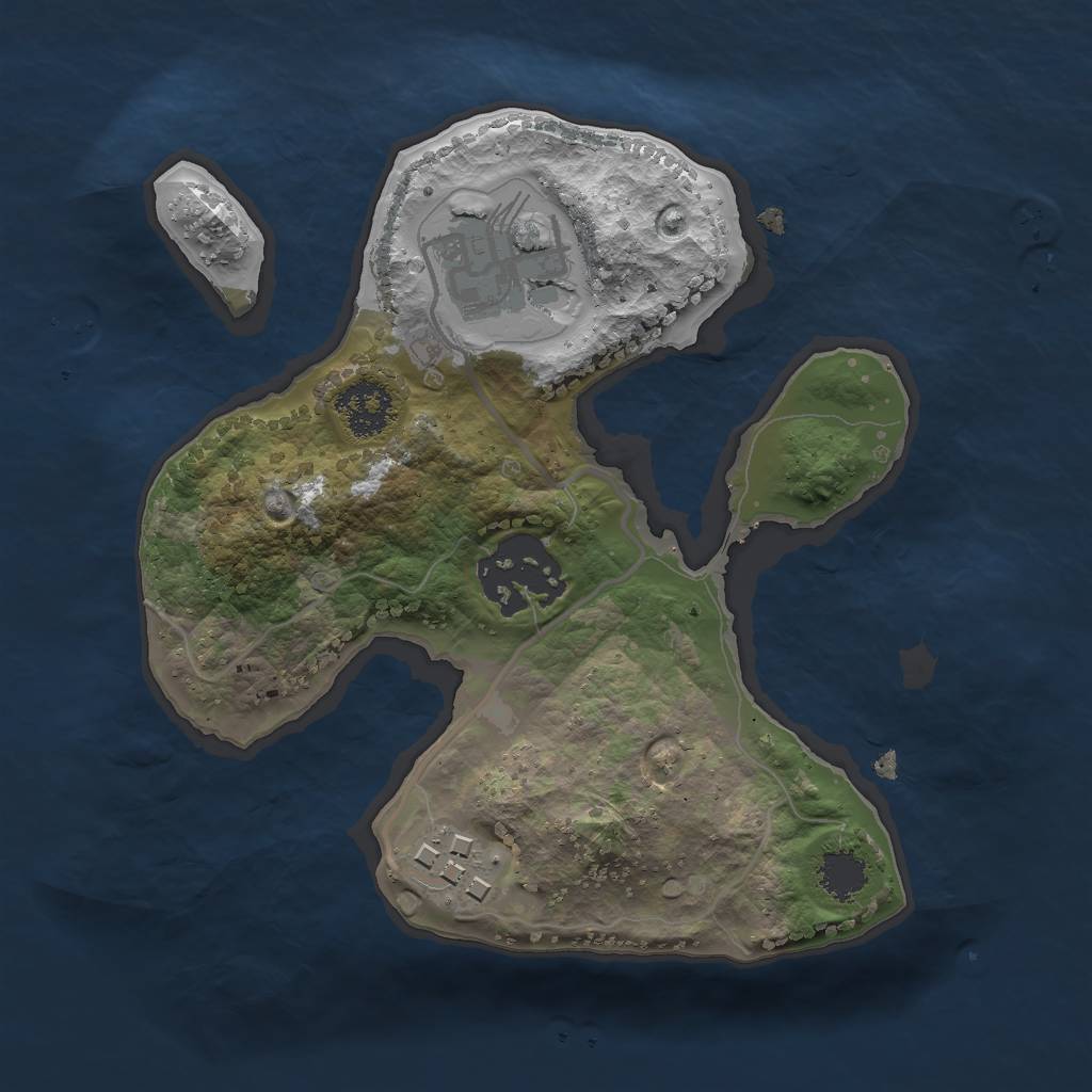 Rust Map: Procedural Map, Size: 2000, Seed: 1601303657, 5 Monuments