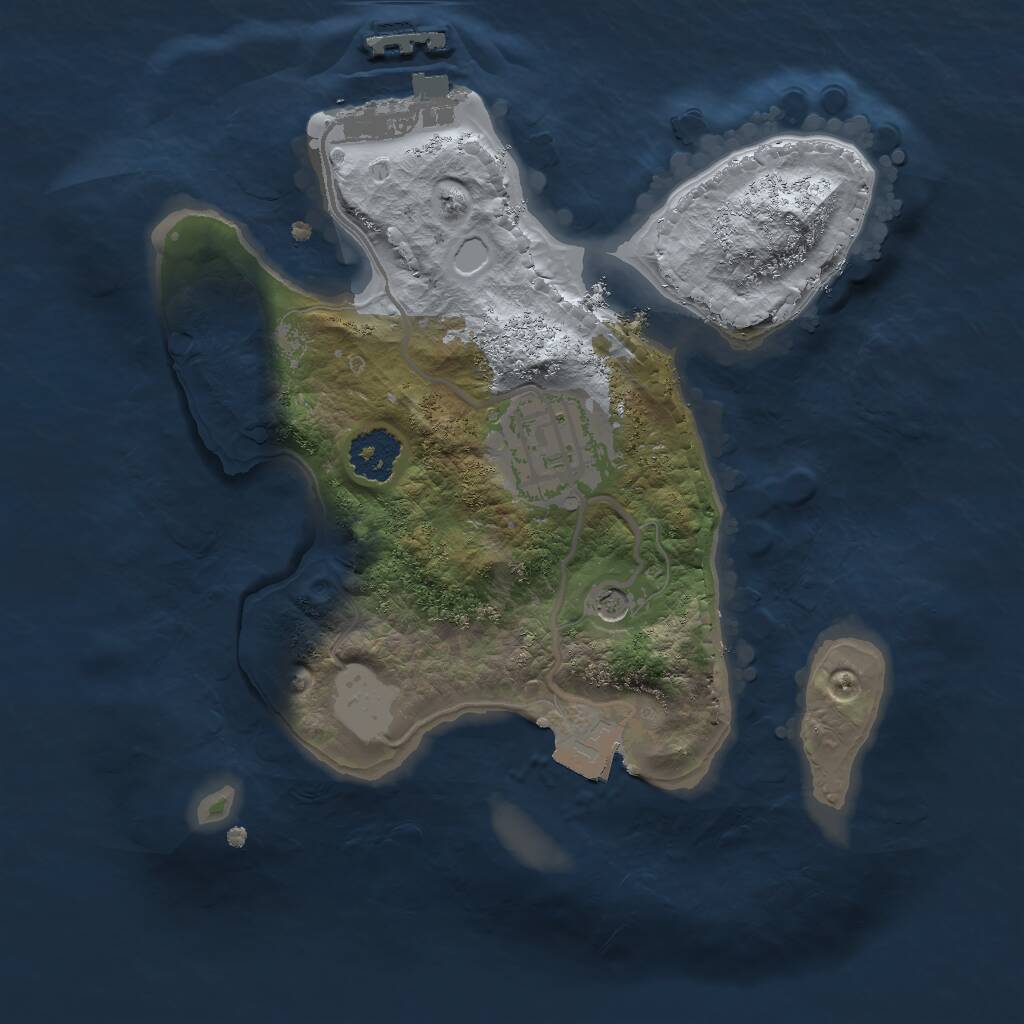 Rust Map: Procedural Map, Size: 2000, Seed: 983336, 4 Monuments