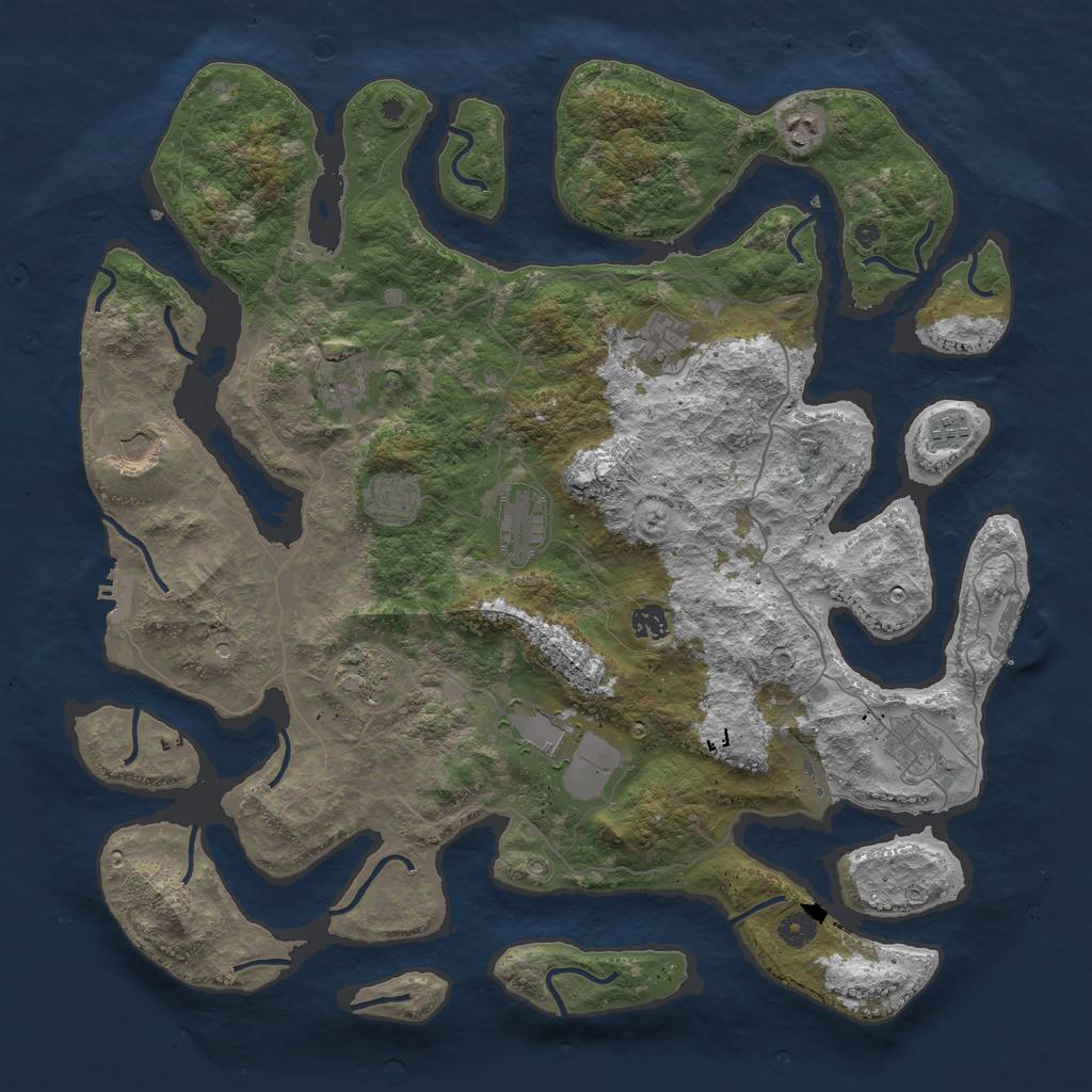 Rust Map: Procedural Map, Size: 4500, Seed: 7222021, 16 Monuments