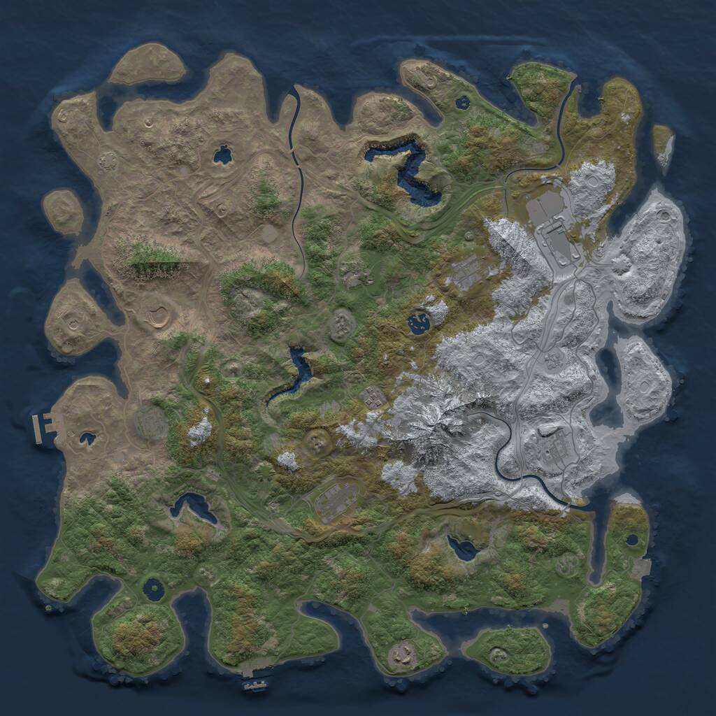 Rust Map: Procedural Map, Size: 5000, Seed: 1003114366, 16 Monuments