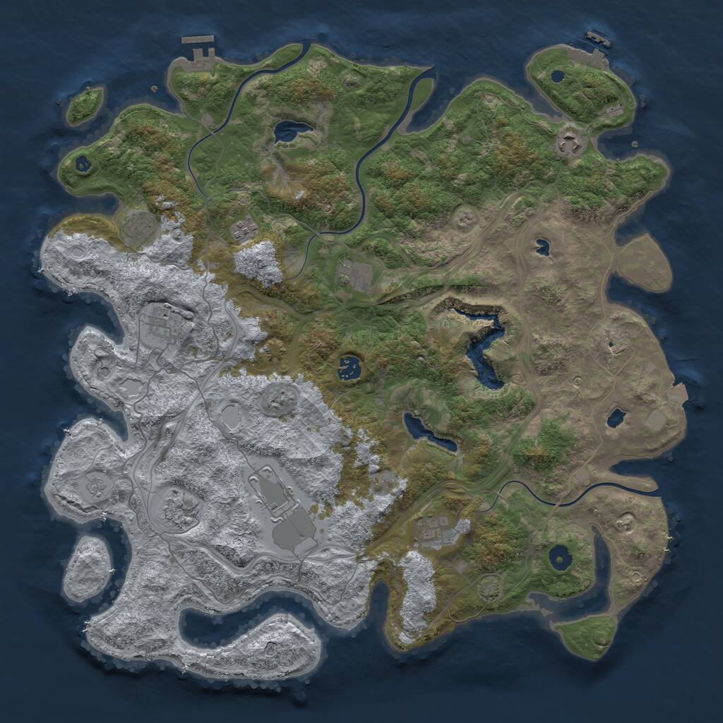 Rust Map: Procedural Map, Size: 4500, Seed: 1462304211, 15 Monuments