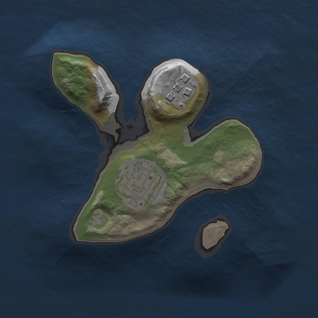 Rust Map: Barren, Size: 1500, Seed: 186, 4 Monuments