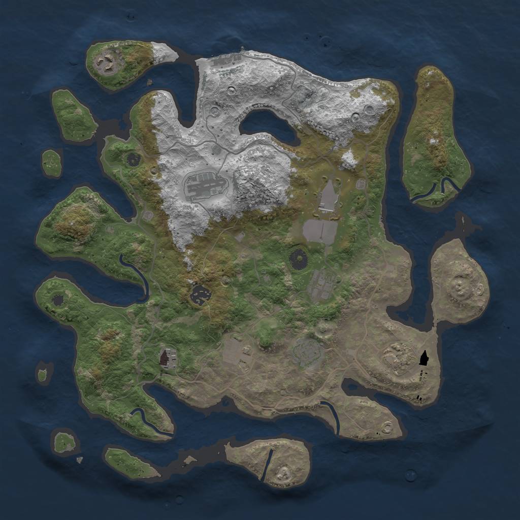 Rust Map: Procedural Map, Size: 4000, Seed: 139736139, 13 Monuments