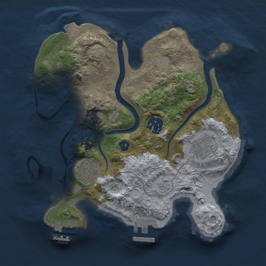 Rust Map: Procedural Map, Size: 2500, Seed: 995, 9 Monuments