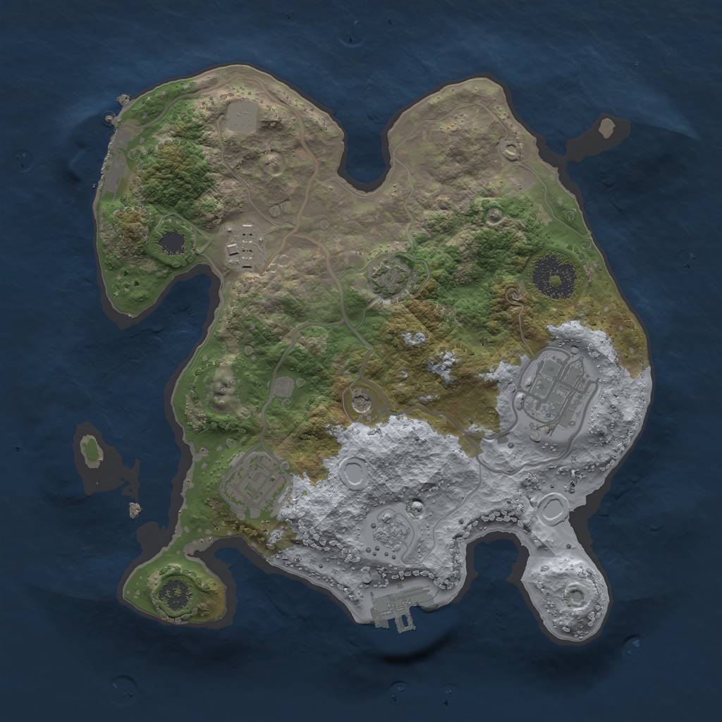 Rust Map: Procedural Map, Size: 2500, Seed: 995, 11 Monuments