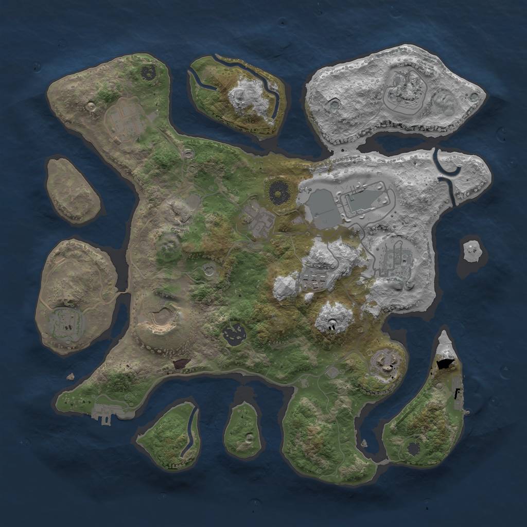 Rust Map: Procedural Map, Size: 3500, Seed: 19791822, 15 Monuments