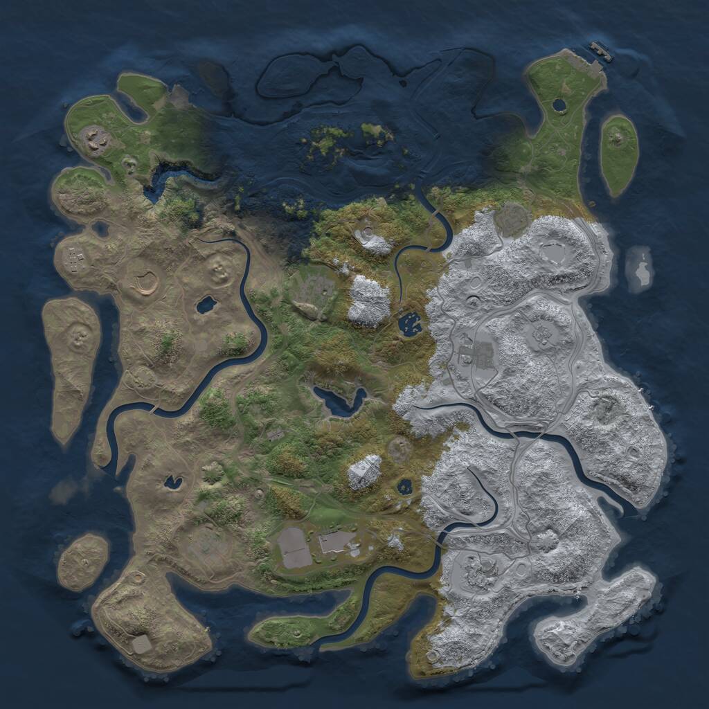 Rust Map: Procedural Map, Size: 4500, Seed: 580723345, 15 Monuments
